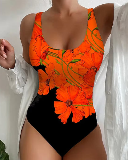 Maillot de bain une pièce mode à imprimé fleuri