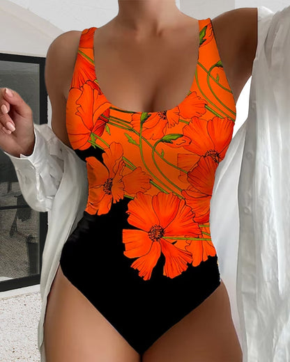 Maillot de bain une pièce mode à imprimé fleuri