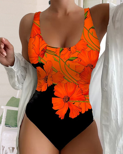 Maillot de bain une pièce mode à imprimé fleuri