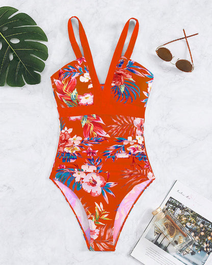 Maillot de bain une pièce mode à imprimé fleuri