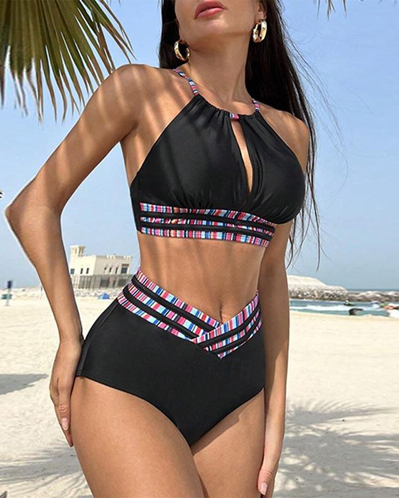 Maillot de bain bikini au style sexy et taille haute