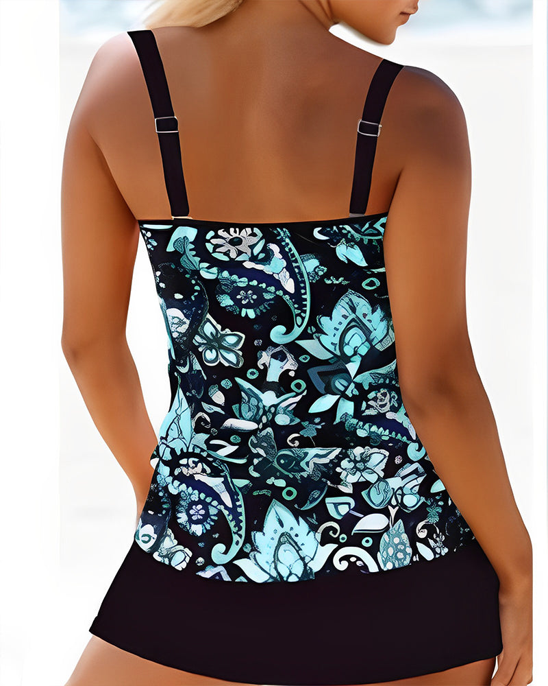 Tankini avec jupe de bain fendue