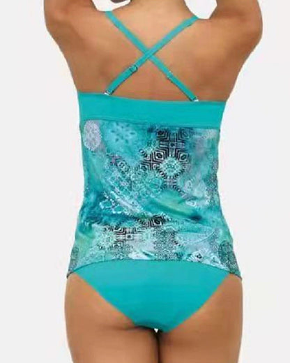 Tankini dos nu avec imprimé