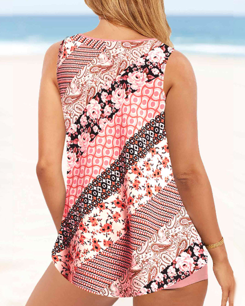 Tankini deux pièces imprimé