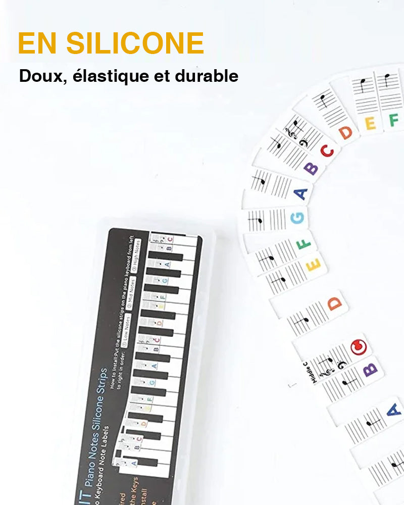 Étiquettes amovibles pour notes de clavier de piano