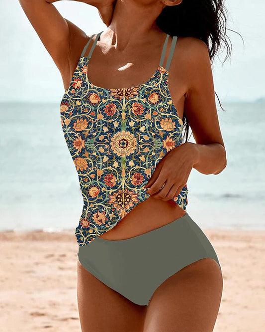 Tankini imprimée avec double sangle