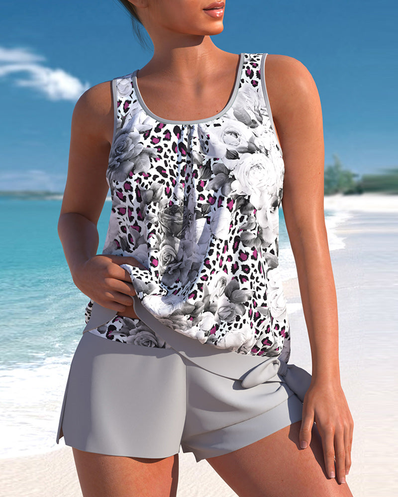 Tankini taille haute et imprimé