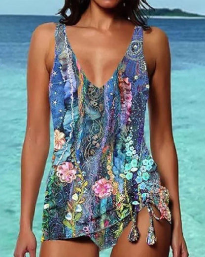 Ensemble de maillot de bain avec un beau motif floral