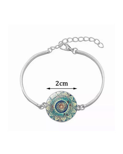 Ensemble collier de pierres précieuses fleur de mandala