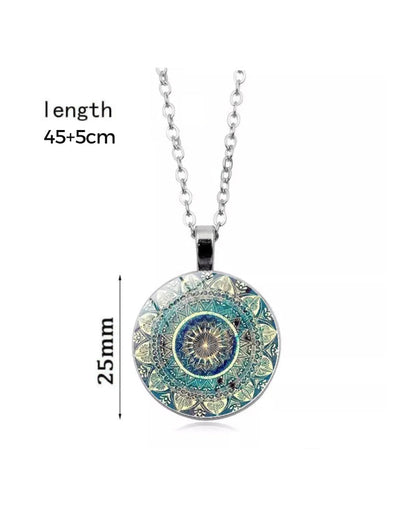 Ensemble collier de pierres précieuses fleur de mandala