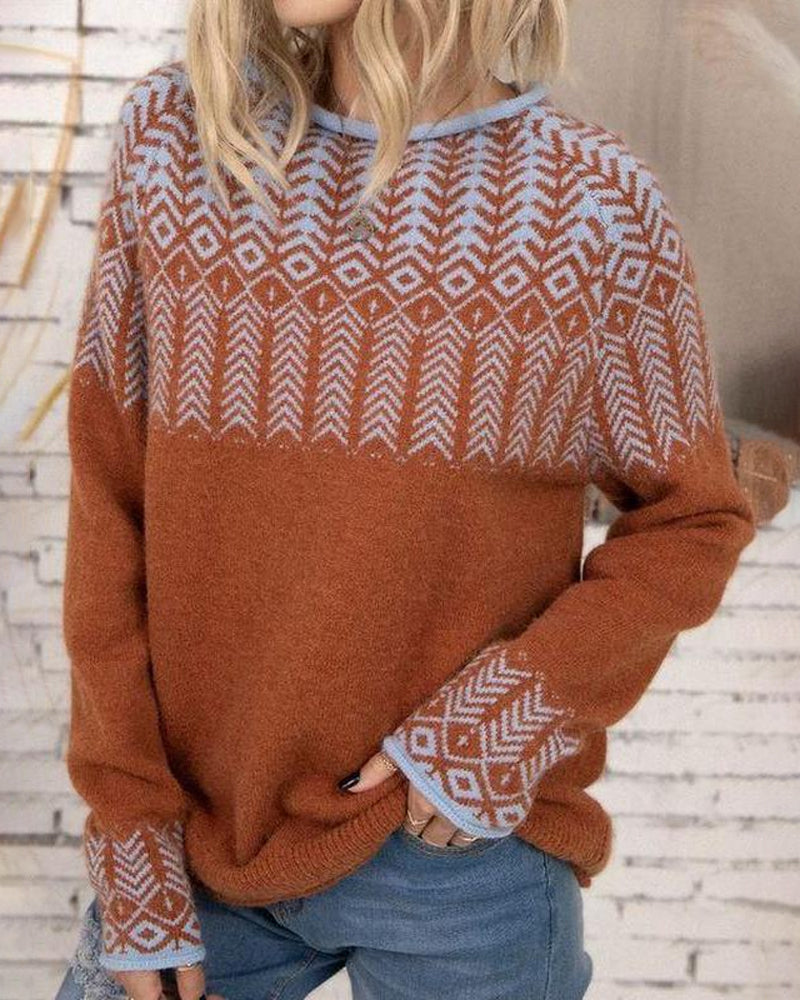 Eleganter bedruckter Pullover