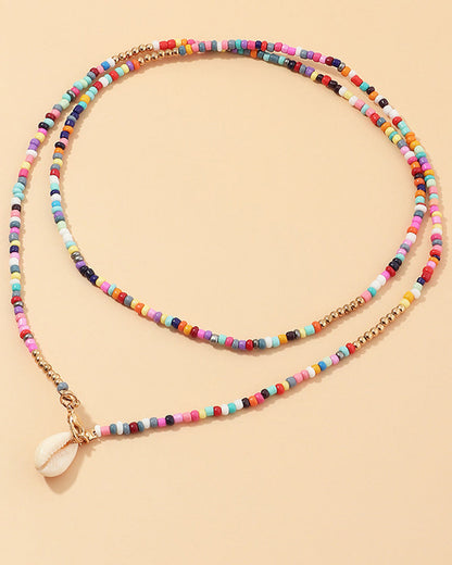 Collier coquillage coloré