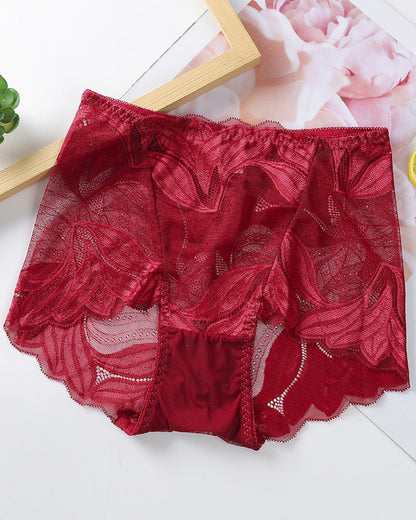 Culotte sexy en dentelle de couleur unie