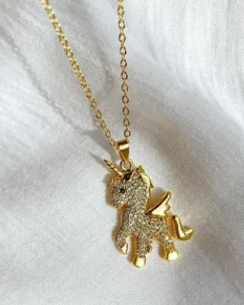 Collier pendentif poney ange