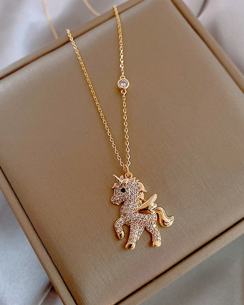 Collier pendentif poney ange