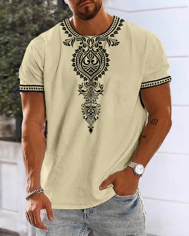 T-shirt homme col rond imprimé