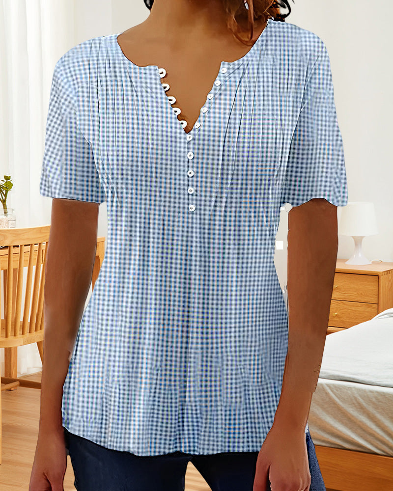 T-shirt à carreaux pour femme