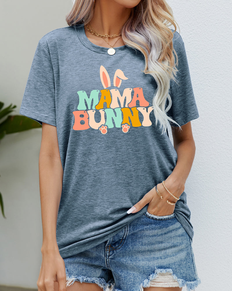 T-shirt col rond imprimé lapin