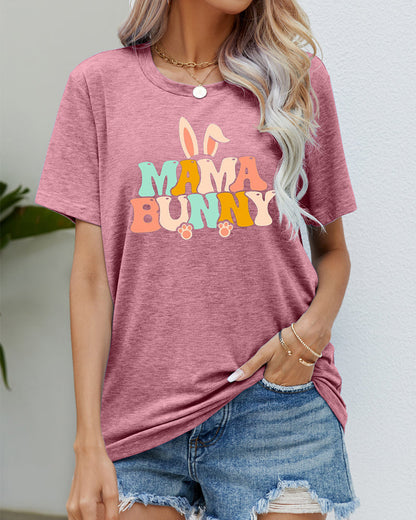 T-shirt col rond imprimé lapin