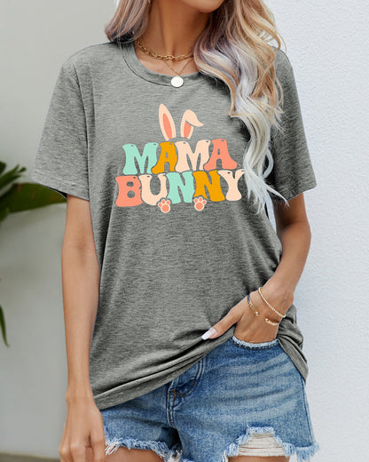 T-shirt col rond imprimé lapin