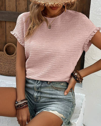 Sweet Round Neck Short Sleeve T-Shirt